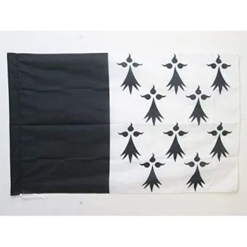 DRAPEAU PAYS RENNAIS 90x60cm - DRAPEAU BRO ROAZHON RENNES EN BRETAGNE 60 x 90 cm Fourreau pour hampe