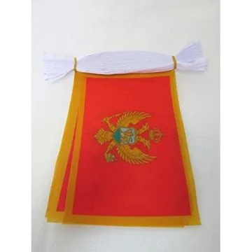 GUIRLANDE 6 mètres 20 DRAPEAUX MONTÍ?NÍ?GRO 21x15 cm - DRAPEAU MONTÍ?NÍ?GRIN 15 x 21 cm