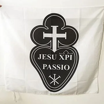 DRAPEAU CONGRÍ?GATION DE LA PASSION DE JÍ?SUS-CHRIST 90x90cm - DRAPEAU PASSIONISTES 90 x 90 cm Fourreau pour hampe