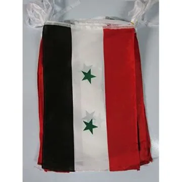 GUIRLANDE 12 mètres 20 DRAPEAUX SYRIE 45x30 cm - DRAPEAU SYRIEN 30 x 45 cm