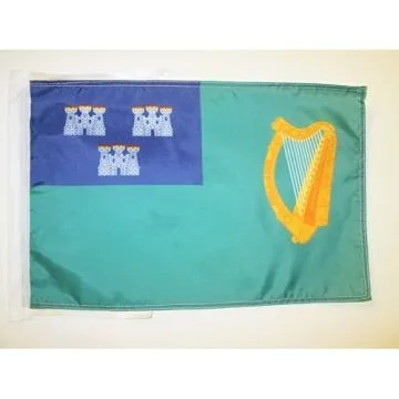 DRAPEAU DUBLIN 45x30cm - PAVILLON VILLE DE DUBLIN EN IRLANDE 30 x 45 cm haute qualité