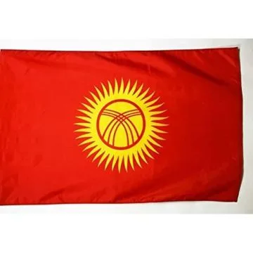 DRAPEAU KIRGHIZSTAN 250x150cm - DRAPEAU KIRGHIZ 150 x 250 cm Fourreau pour hampe