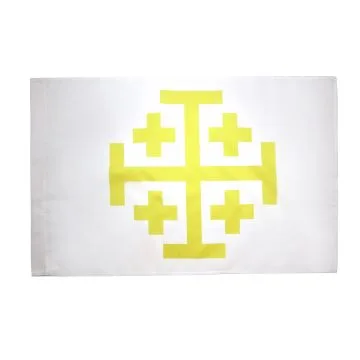 DRAPEAU ROYAUME DE JÍ?RUSALEM 150x90cm - DRAPEAU ROYAUME CHRÍ?TIEN 90 x 150 cm Fourreau pour hampe