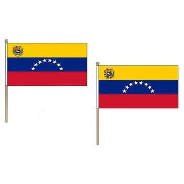 DRAPEAU VÍ?NÍ?ZUELA 45x30cm HAMPE en bois - LOT DE 10 DRAPEAUX VÍ?NÍ?ZUELIEN 30 x 45 cm