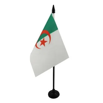 DRAPEAU DE TABLE ALGÉRIE 15x10cm - PETIT DRAPEAUX DE BUREAU ALGÉRIEN 10 x 15 cm