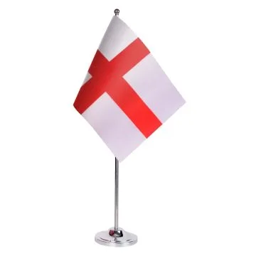 DRAPEAU DE TABLE prestige ANGLETERRE 22x15cm en SATIN - GRAND DRAPEAUX DE BUREAU ANGLAIS 15 x 22 cm