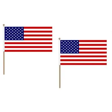 DRAPEAU ETATS-UNIS 45x30cm HAMPE en bois - LOT DE 10 DRAPEAUX AMÍ?RICAIN - USA 30 x 45 cm