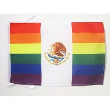 DRAPEAU MEXIQUE ARC-EN-CIEL 45x30cm - PAVILLON MEXICAIN GAY 30 x 45 cm haute qualité