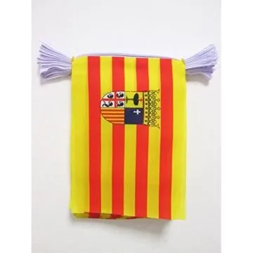 GUIRLANDE 6 mètres 20 DRAPEAUX ARAGON 21x15 cm - DRAPEAU ARAGONAIS 15 x 21 cm