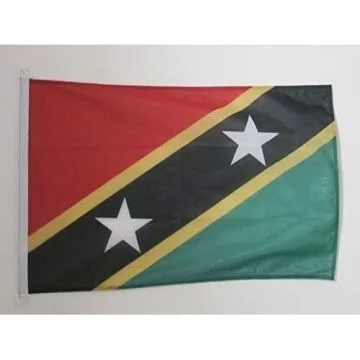 PAVILLON NAUTIQUE SAINT KITTS ET NEVIS 45x30cm - DRAPEAU DE BATEAU KITTITIEN-NEVICIEN 30 x 45 cm