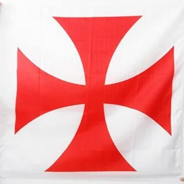 DRAPEAU TEMPLIERS ORDRE DU TEMPLE 90x90cm - DRAPEAU CROIX PATTEE ROUGE 90 x 90 cm Fourreau pour hampe