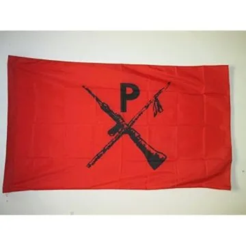 DRAPEAU MONTONEROS D\'ARGENTINE 150x90cm - DRAPEAU RÍ?VOLUTIONNAIRE ARGENTIN 90 x 150 cm Fourreau pour hampe