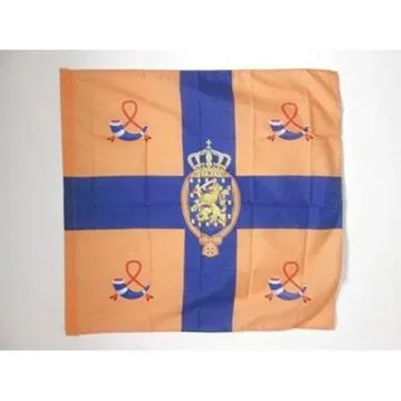 DRAPEAU ETENDARD ROYAL DES PAYS-BAS 90x90cm - DRAPEAU ROI HOLLANDAIS 90 x 90 cm Fourreau pour hampe