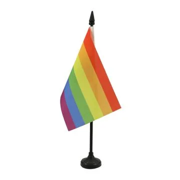 DRAPEAU DE TABLE ARC-EN-CIEL 15x10cm - PETIT DRAPEAUX DE BUREAU GAY - RAINBOW FLAG 10 x 15 cm