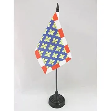 DRAPEAU DE TABLE INDRE-ET-LOIRE 15x10cm - PETIT DRAPEAUX DE BUREAU DÉPARTEMENT FRANÇAIS - CENTRE 10 x 15 cm