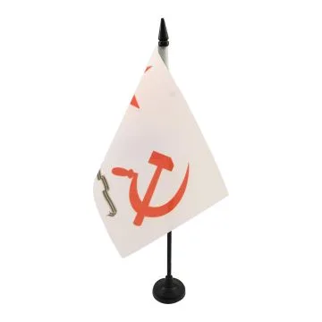 DRAPEAU DE TABLE FORCES MILITAIRES NAVALES URSS 21x14cm - PETIT DRAPEAUX DE BUREAU MARINE COMMUNISTE SOVIÉTIQUE 14 x 21 cm