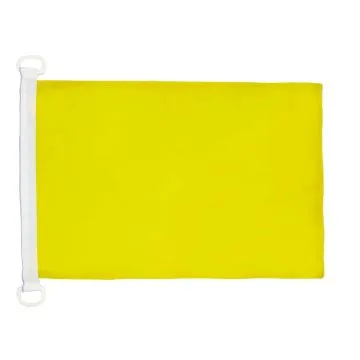 PAVILLON NAUTIQUE UNICOLORE JAUNE 45x30cm - DRAPEAU DE BATEAU DE COULEUR JAUNE 30 x 45 cm
