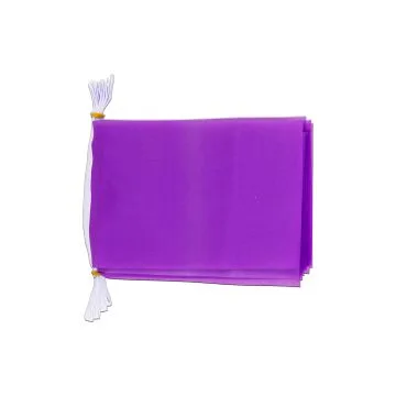 Guirlande 12 mètres 20 Drapeaux Unicolore Violet 45x30 cm - Drapeau de couleur violette 30 x 45 cm