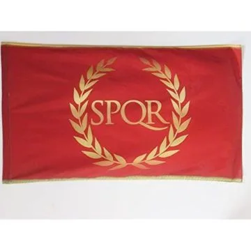 DRAPEAU EMPIRE ROMAIN 90x60cm - DRAPEAU DES ROMAINS - JULES CÍ?SAR 60 x 90 cm Fourreau pour hampe