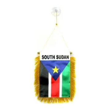 FANION SOUDAN DU SUD 15x10cm - Mini drapeau SUD SOUDANAIS 10 x 15 cm spécial voiture - Bannière