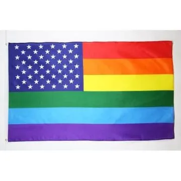 DRAPEAU USA ARC-EN-CIEL 150x90cm - DRAPEAU ARC-EN-CIEL AMÉRICAIN - RAINBOW 90 x 150 cm - DRAPEAUX