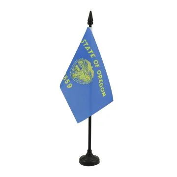 DRAPEAU DE TABLE OREGON 15x10cm - PETIT DRAPEAUX DE BUREAU ETAT AMÉRICAIN - USA - ETATS-UNIS 10 x 15 cm