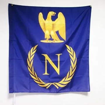 DRAPEAU BOUCLIER NAPOLÍ?ON BONAPARTE 90x90cm - DRAPEAU EMPIRE FRANÍ?AIS 90 x 90 cm Fourreau pour hampe