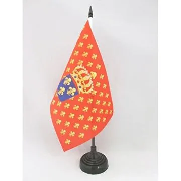 DRAPEAU DE TABLE MARINE MARCHANDE FRANÇAISE XVIIIE SIÈCLE 21x14cm - PETIT DRAPEAUX DE BUREAU PAVILLON ROYAUME DE FRANCE 14 x 21 cm