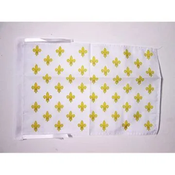 DRAPEAU FLEUR DE LYS BLANC ET OR 45x30cm - PAVILLON ROYAL FRANÇAIS 30 x 45 cm haute qualité