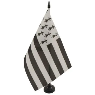 DRAPEAU DE TABLE BRETAGNE ALTERNATIF 21x14cm - PETIT DRAPEAUX DE BUREAU BRETON - FRANCE 14 x 21 cm