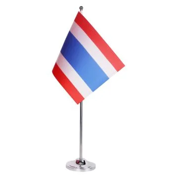 DRAPEAU DE TABLE prestige THAÏLANDE 22x15cm en SATIN - GRAND DRAPEAUX DE BUREAU THAÏLANDAIS 15 x 22 cm