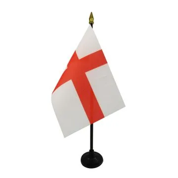 DRAPEAU DE TABLE ANGLETERRE 15x10cm - PETIT DRAPEAUX DE BUREAU ANGLAIS 10 x 15 cm pointe dorée