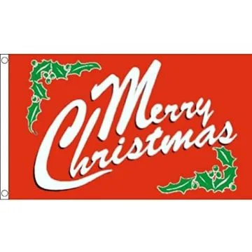 DRAPEAU JOYEUX NOËL 90x60cm - DRAPEAU MERRY CHRISTMAS 60 x 90 cm - DRAPEAUX