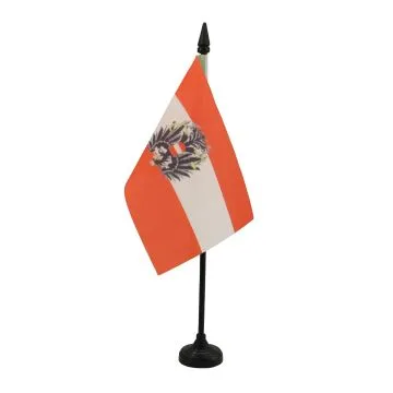 DRAPEAU DE TABLE AUTRICHE AVEC AIGLE 15x10cm - PETIT DRAPEAUX DE BUREAU AUTRICHIEN 10 x 15 cm