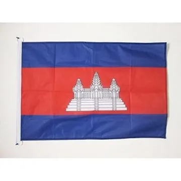 DRAPEAU CAMBODGE 90x60cm - DRAPEAU CAMBODGIEN 60 x 90 cm Spécial Extérieur - DRAPEAUX