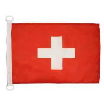 PAVILLON NAUTIQUE SUISSE 45x30cm - DRAPEAU DE BATEAU HELVÉTIQUE 30 x 45 cm
