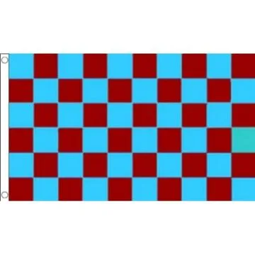 DRAPEAU DAMIER BORDEAUX ET BLEU 150x90cm - DRAPEAU À DAMIERS 90 x 150 cm - DRAPEAUX