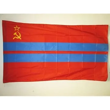 DRAPEAU RÍ?PUBLIQUE SOCIALISTE SOVIÍ?TIQUE DU TURKMÍ?NISTAN 1921-1990 90x60cm - DRAPEAU DE LA RSST D\'URSS 60 x 90 cm Fourreau pour hampe