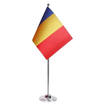 DRAPEAU DE TABLE prestige TCHAD 22x15cm en SATIN - GRAND DRAPEAUX DE BUREAU TCHADIEN 15 x 22 cm