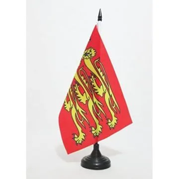 DRAPEAU DE TABLE RICHARD CÅ?UR DE LION 21x14cm - PETIT DRAPEAUX DE BUREAU ROI RICHARD I D\'ANGLETERRE 14 x 21 cm