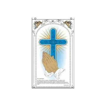 DRAPEAU PRIÈRE CATHOLIQUE 150x90cm - DRAPEAU DE LA CROIX CHRÉTIENNE 90 x 150 cm - DRAPEAUX
