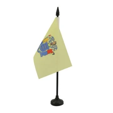 DRAPEAU DE TABLE NEW JERSEY 15x10cm - PETIT DRAPEAUX DE BUREAU ETAT AMÉRICAIN - USA - ETATS-UNIS 10 x 15 cm