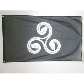 DRAPEAU BRETAGNE TRISKELL TRISERPENT 150x90cm - DRAPEAU TRISKELL BRETON 90 x 150 cm Spécial Extérieur - DRAPEAUX