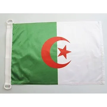 PAVILLON NAUTIQUE ALGÉRIE 45x30cm - DRAPEAU DE BATEAU ALGÉRIEN 30 x 45 cm