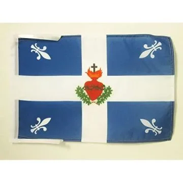 DRAPEAU QUÉBEC CARILLON SACRÉ C?UR 45x30cm - PAVILLON QUÉBÉCOIS FLEUR DE LYS 30 x 45 cm haute qualité