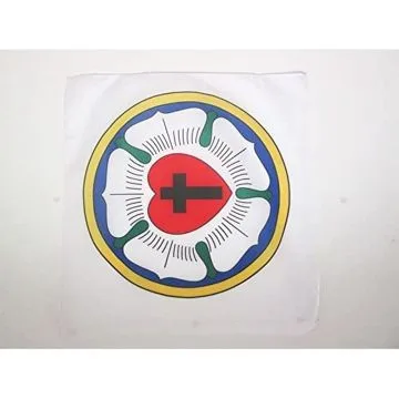 DRAPEAU LUTHÍ?RANISME 90x90cm - DRAPEAU LUTHÍ?RIANISME - PROTESTANTISME MARTIN LUTHER 90 x 90 cm Fourreau pour hampe