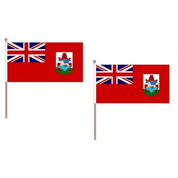 DRAPEAU BERMUDES 45x30cm HAMPE en bois - LOT DE 10 DRAPEAUX DES BERMUDES 30 x 45 cm