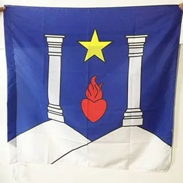 DRAPEAU CONGRÍ?GATION DES CHANOINES RÍ?GULIERS DU GRAND-SAINT-BERNARD 90x90cm - DRAPEAU C.R.B. 90 x 90 cm Fourreau pour hampe