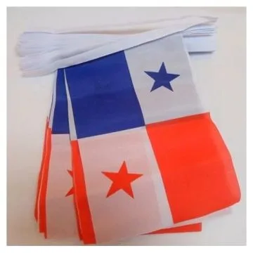 Guirlande 12 mètres 20 Drapeaux Panama 45x30 cm - Drapeau panaméen 30 x 45 cm