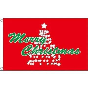 DRAPEAU JOYEUX NOËL SAPIN 150x90cm - DRAPEAU DE NOËL 90 x 150 cm - DRAPEAUX